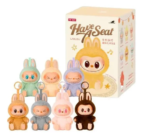 labubu have a seat plush figure keychains
