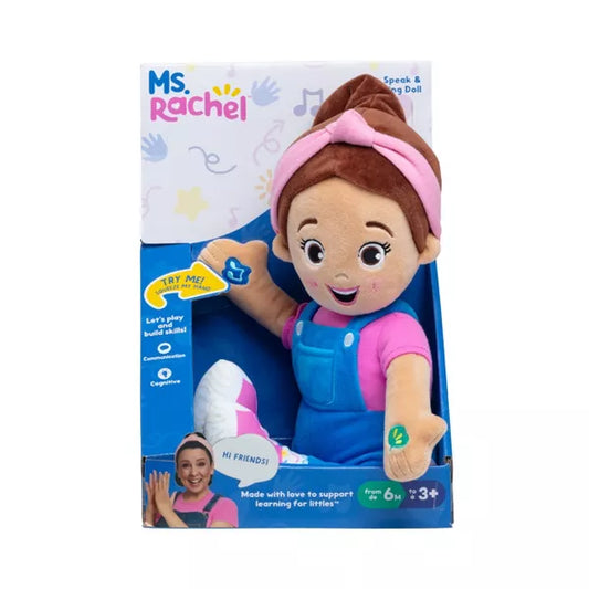 Play and sing along with your favorite Ms. Rachel moments with a huggable, interactive, touch-activated Speak & Sing Doll. Ms. Rachel
Ms. Rachel Speak & Sing Doll