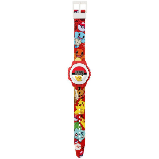 Pokémon Wrist Watch- Red-Toys & Games-Kidz Toys-Kids classic digital watch Easy to read display featuring Pikachu in the background Vibrant printed silicone strap with traditional buckle fastening Manufacturer’s 1 year guarantee Official licensed product Dial size 30mm Suitable for ages 6+-Kidz Toys