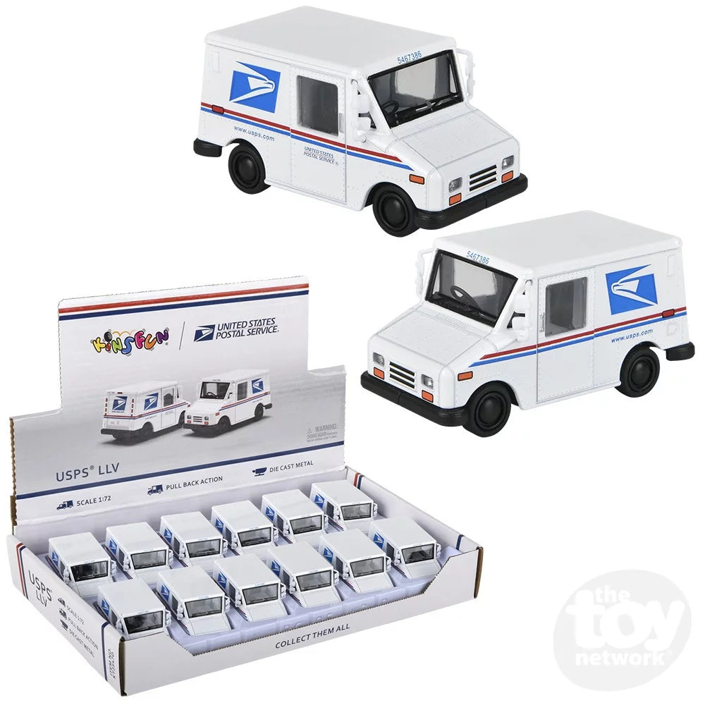 2.5" Diecast Pull Back Mini Postal Carrier Truck