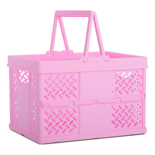 Pink Foldable Storage Crate Small