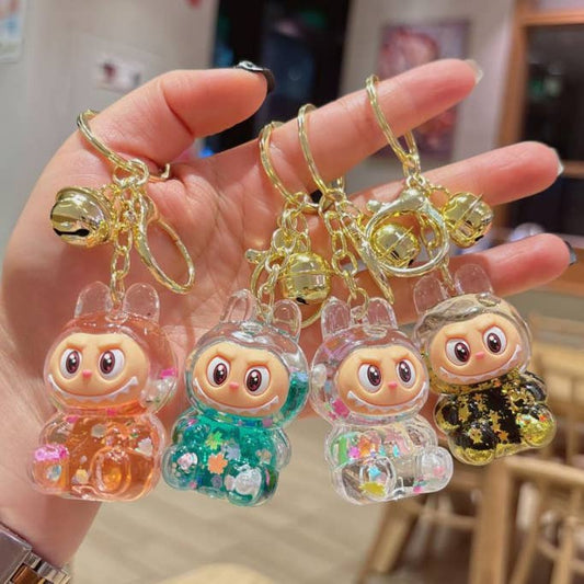 Shiny Quicksand Labubu Keychain Bag Pendant, Labubu