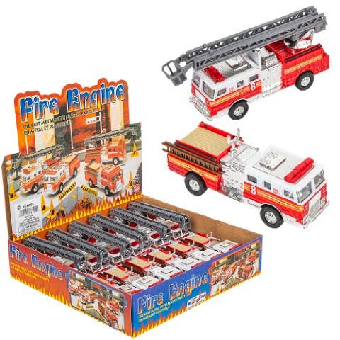 5" Diecast Pull Back Fire Truck