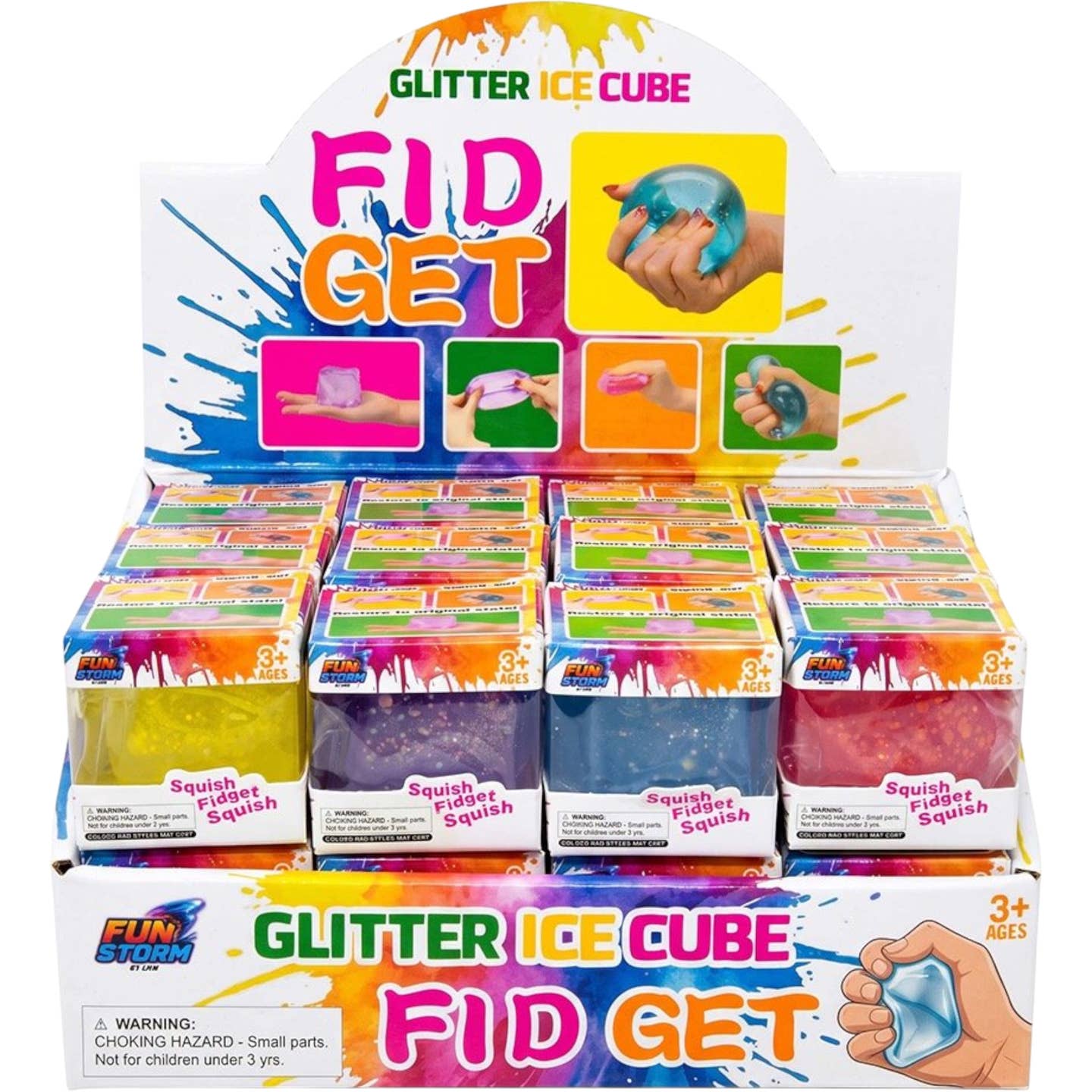 Fun storm ice glitter cube squishy