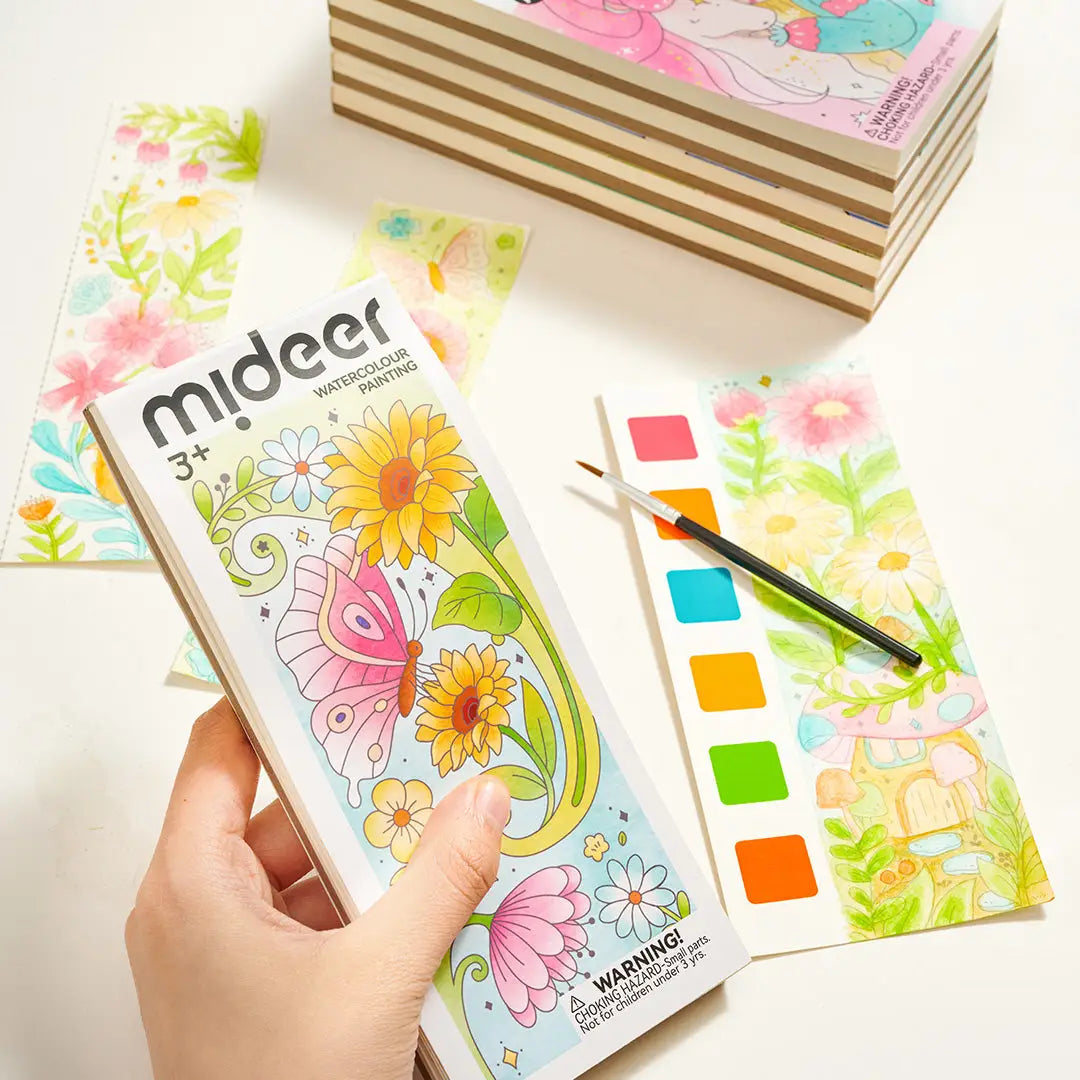 Watercolor Painting: the Flower and the Butterfly