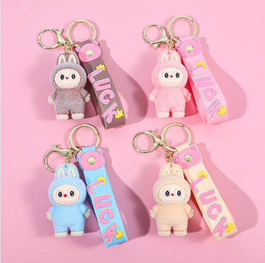 Labubu Flocking Keychain, Labubu