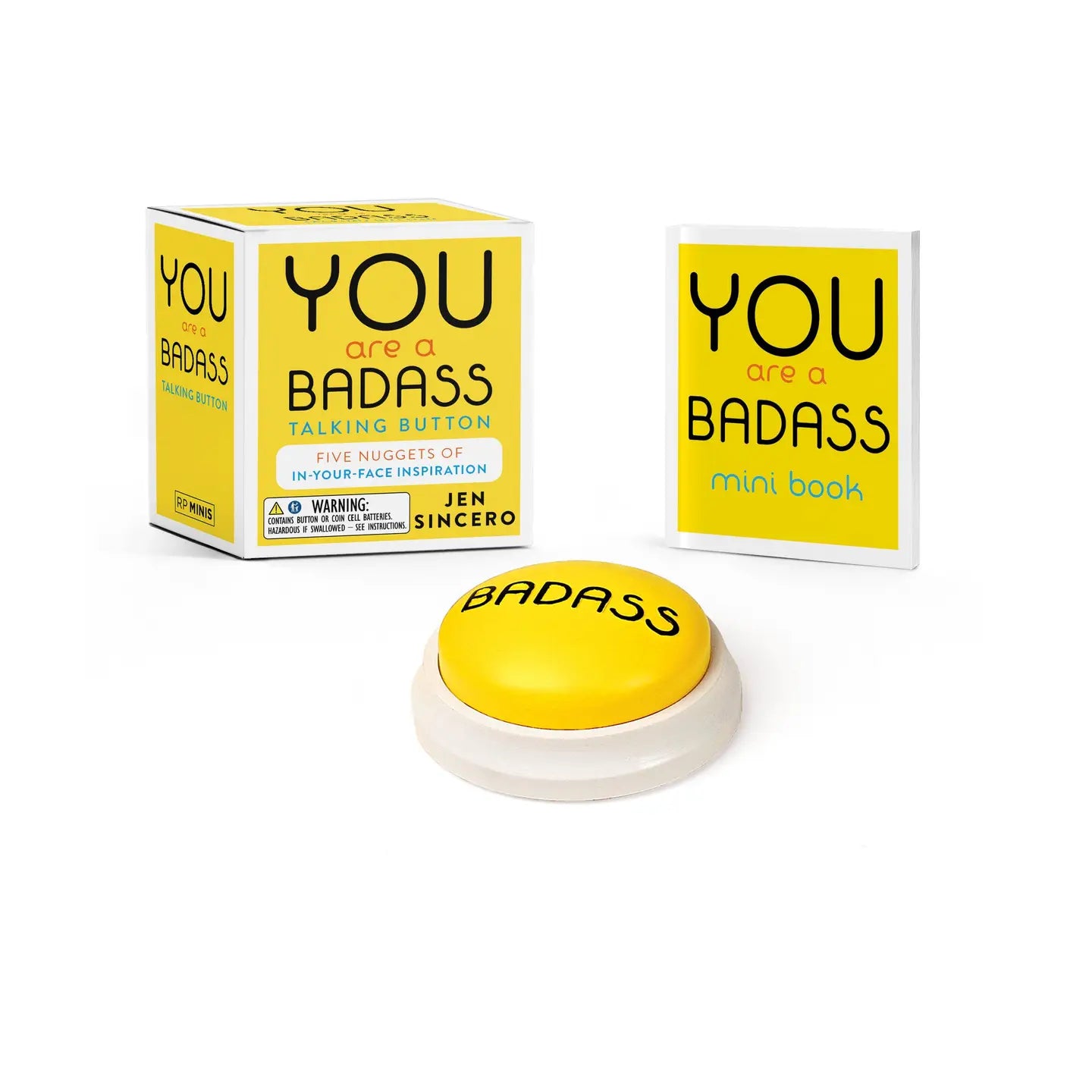You Are A Badass Talking Button with Inspirational Quotes