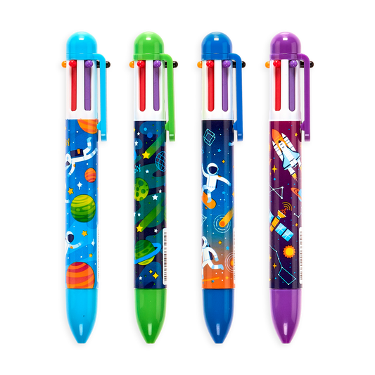 astronaut 6 click multi color pen, pens, astronaut, multicolored