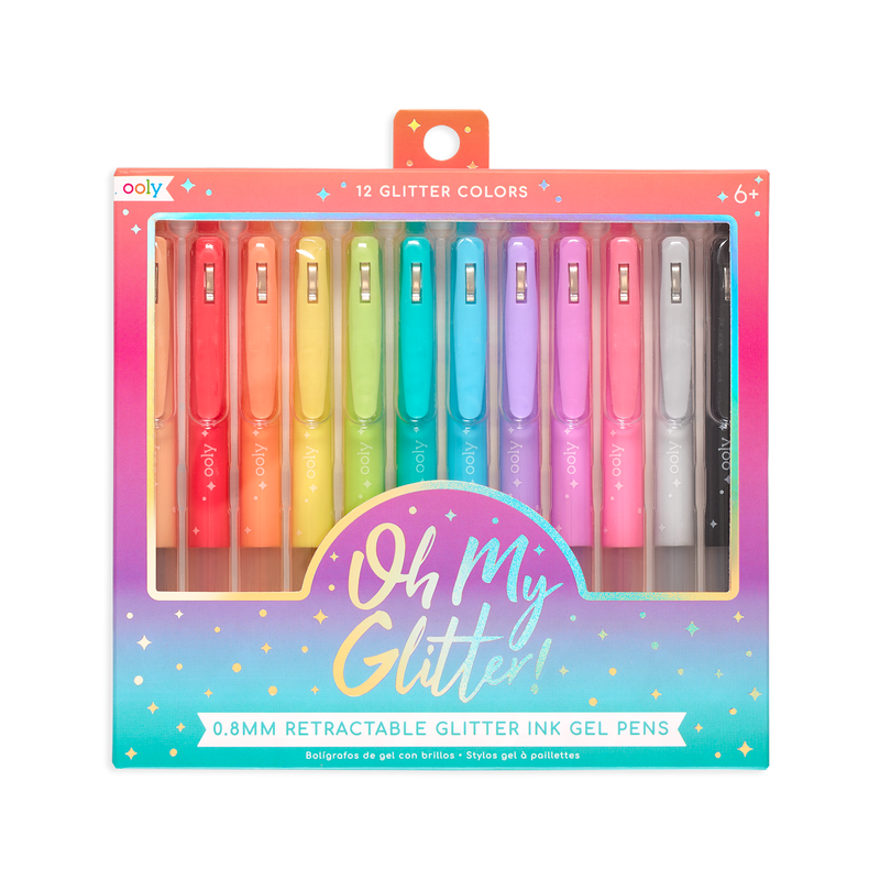 oh my glitter! retractable gel pens - set of 12