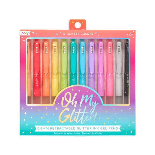 oh my glitter! retractable gel pens - set of 12