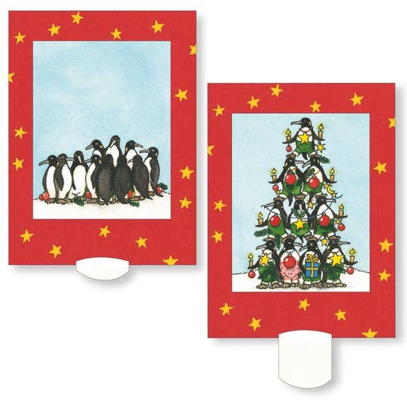 Lebende Karte "Weihnachtspinguine"