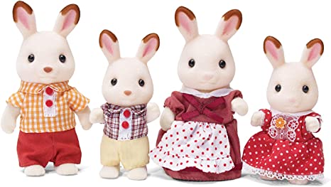 Calico Critters Chocolate Rabbit Family