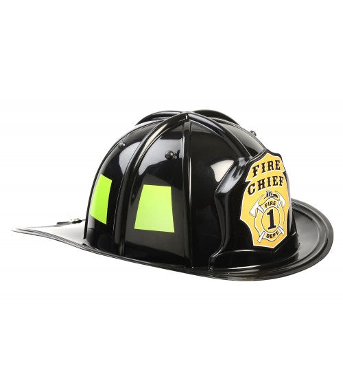 Firefighter Helmet, Black with Accents