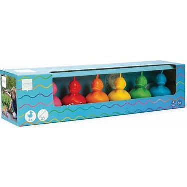 Rainbow Set Of 6 Fishing Ducks