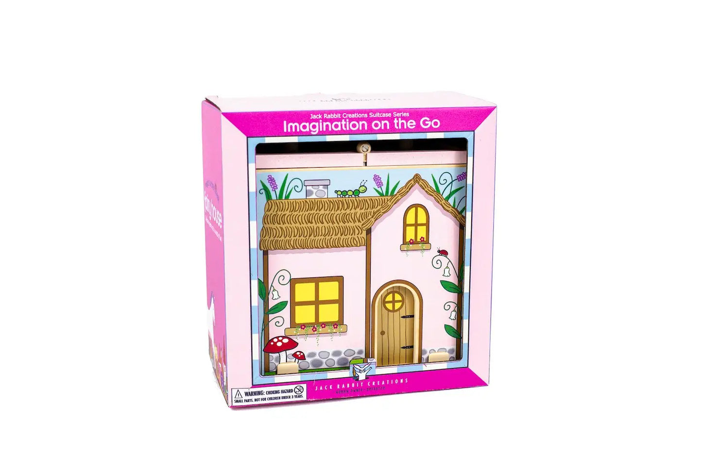 Suitcase Series: Fairy House-Toys-Jack Rabbit-Our new Suitcase Series allows for portable play. Each suitcase opens up on both sides to reveal a world of fun. The 17-piece Fairy House has everything for whimsical fun on the go, including fairies, a unicorn, bridge, gnome, and more! Ages 3+-Kidz Toys