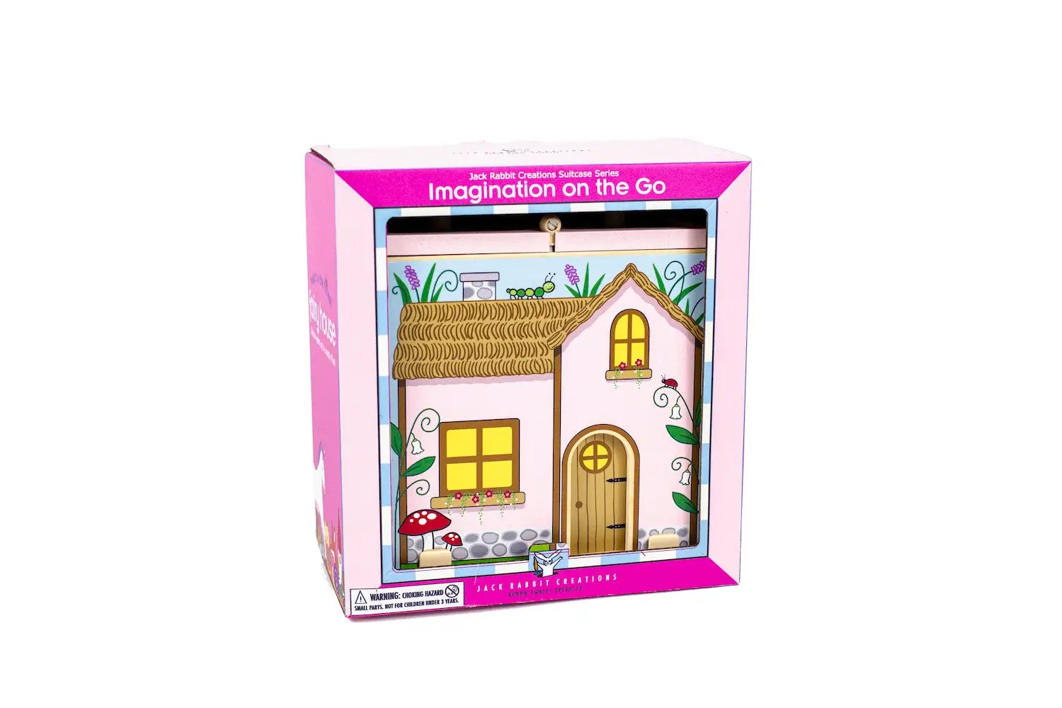 Suitcase Series: Fairy House-Toys-Jack Rabbit-Our new Suitcase Series allows for portable play. Each suitcase opens up on both sides to reveal a world of fun. The 17-piece Fairy House has everything for whimsical fun on the go, including fairies, a unicorn, bridge, gnome, and more! Ages 3+-Kidz Toys